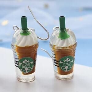 Chocolate Frappuccino Inspired Coffee Drop Earrings